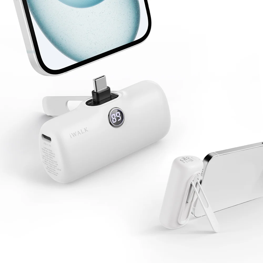 IWALK Capsule Power Bank Portable Fast Charging Stand Mobile Power Bank 5000mAh Compatible with iPhone 8-14 Lightning - Image 8