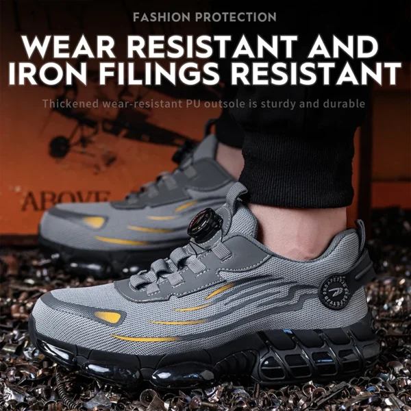 Rotating Button Steel Toe Safety Shoes Men Anti-smash Anti-puncture Work Shoes Breathable Sport Shoes Security Protective Boots - Image 4