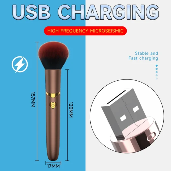 2 In 1 Portable Makeup Brush Rechargeable Electric Foundation Brush For Liquid Creams And Foundations - Image 5
