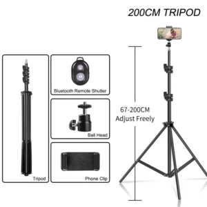 SH Selfie Tripod 1 4 Screw  Aluminum Tripod For Phone Stand Mount Digital Camera With Bluetoothcompatible Remote Control