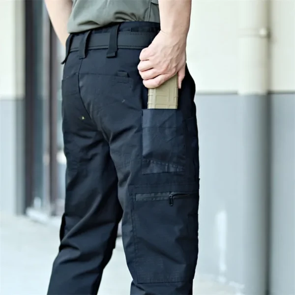 Men s Tactical Cargo Pants Lightweight Elastic Waist Outdoor Work Trousers with Multi-Pockets for Hiking and Camping - Image 5