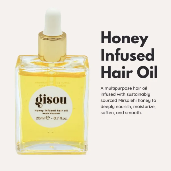 Gisou Honey Infused Hair Oil Travel Size Enriched With Mirsalehi Honey To Deeply Nourish & Moisturize Hair 20ml - Image 7