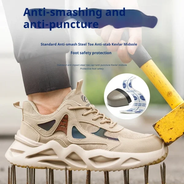 Lightweight Safety Shoes Men Work Shoes Steel Toe Work Boots Breathable Outdoor Sneakers Man Breathable Shoes Protective Boots - Image 4