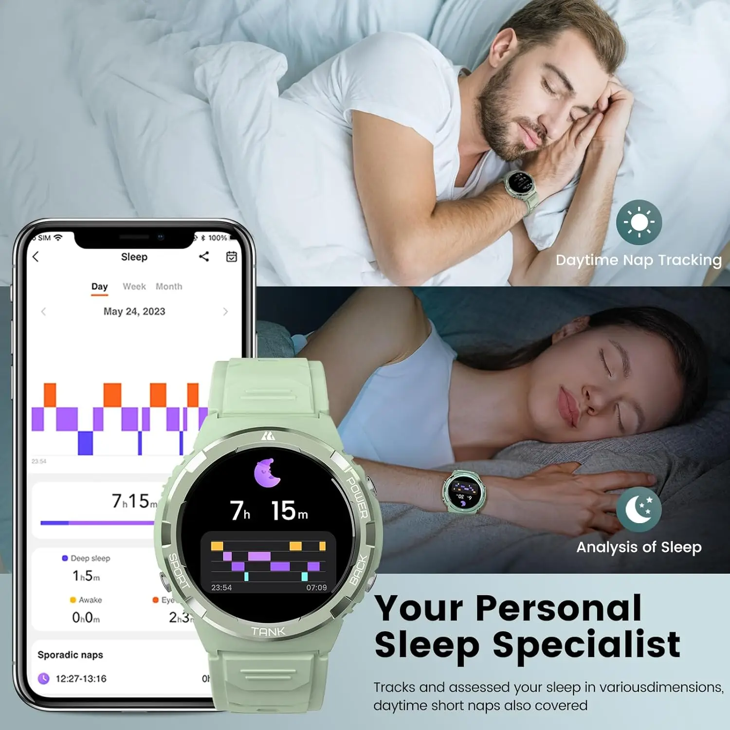 TICWRIS TANK S1 Smartwatch Women AMOLED AOD 5ATM Waterproof Smartwatches Bluetooth Call Fitness Tracker Ultra Smart Watch - Image 4