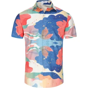 KYKU Men's Casual Button-Down Shirts Hawaiian Shirt Short Sleeve Beach Clothes with Pockets