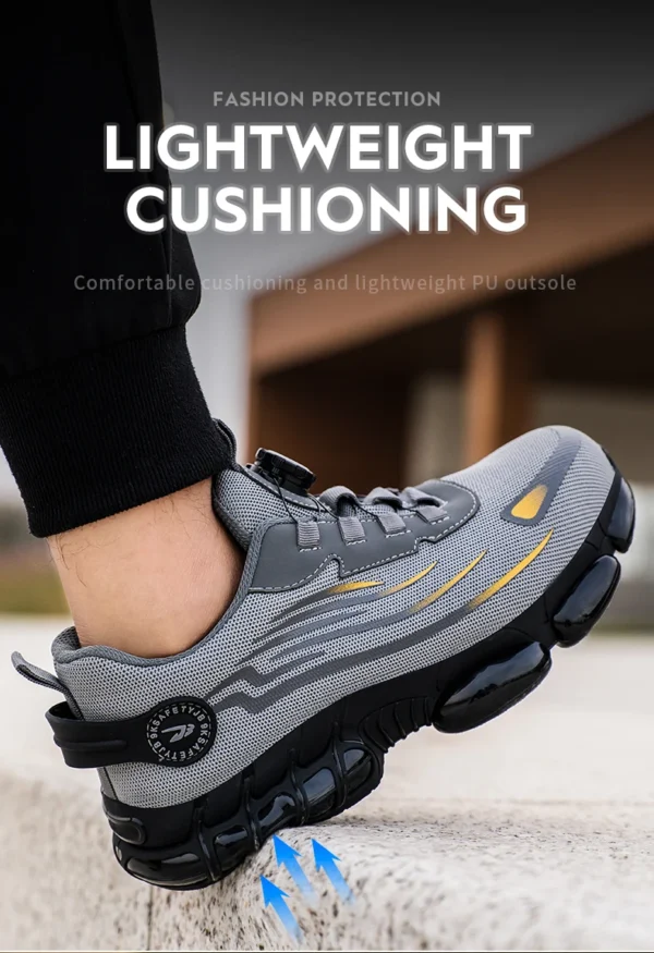 Rotating Button Steel Toe Safety Shoes Men Anti-smash Anti-puncture Work Shoes Breathable Sport Shoes Security Protective Boots - Image 15
