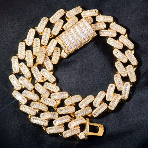 CUC 18MM Men Miami Chain Baguette Cuban Necklace Iced Out Cubic Zirconia Gold Silver Color Hip Hop Punk Jewelry - Image 12