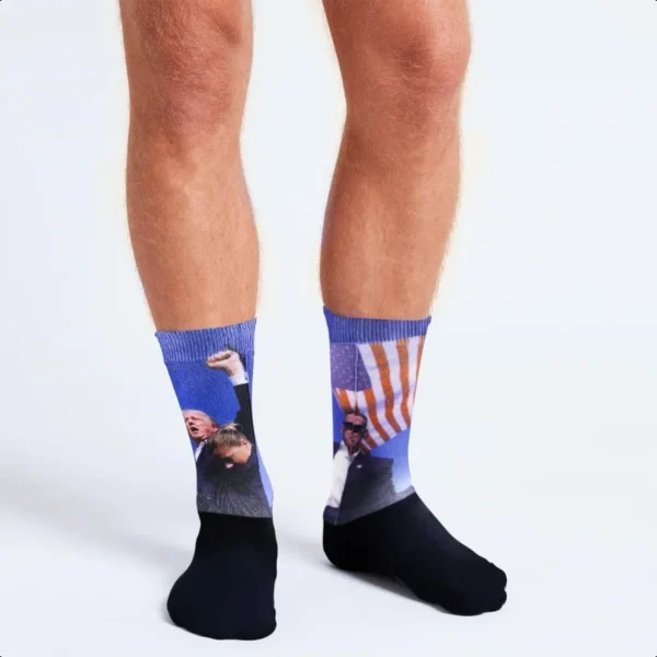 Feetalk Trump Socks Mens Novelty Crew Casual Cotton Patterned Socks - Image 3