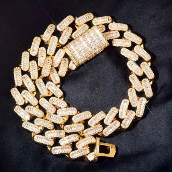 CUC 18MM Men Miami Chain Baguette Cuban Necklace Iced Out Cubic Zirconia Gold Silver Color Hip Hop Punk Jewelry - Image 13