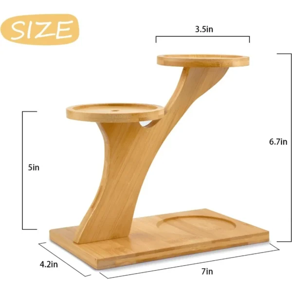 XXXFLOWER Bamboo Plant Stand 3 Tiers Indoor Succulent Windowsill Shelf Small Tabletop Plant Holder for Home Office Living Room - Image 2