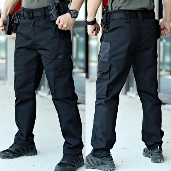 Men s Tactical Cargo Pants Lightweight Elastic Waist Outdoor Work Trousers with Multi-Pockets for Hiking and Camping - Image 2