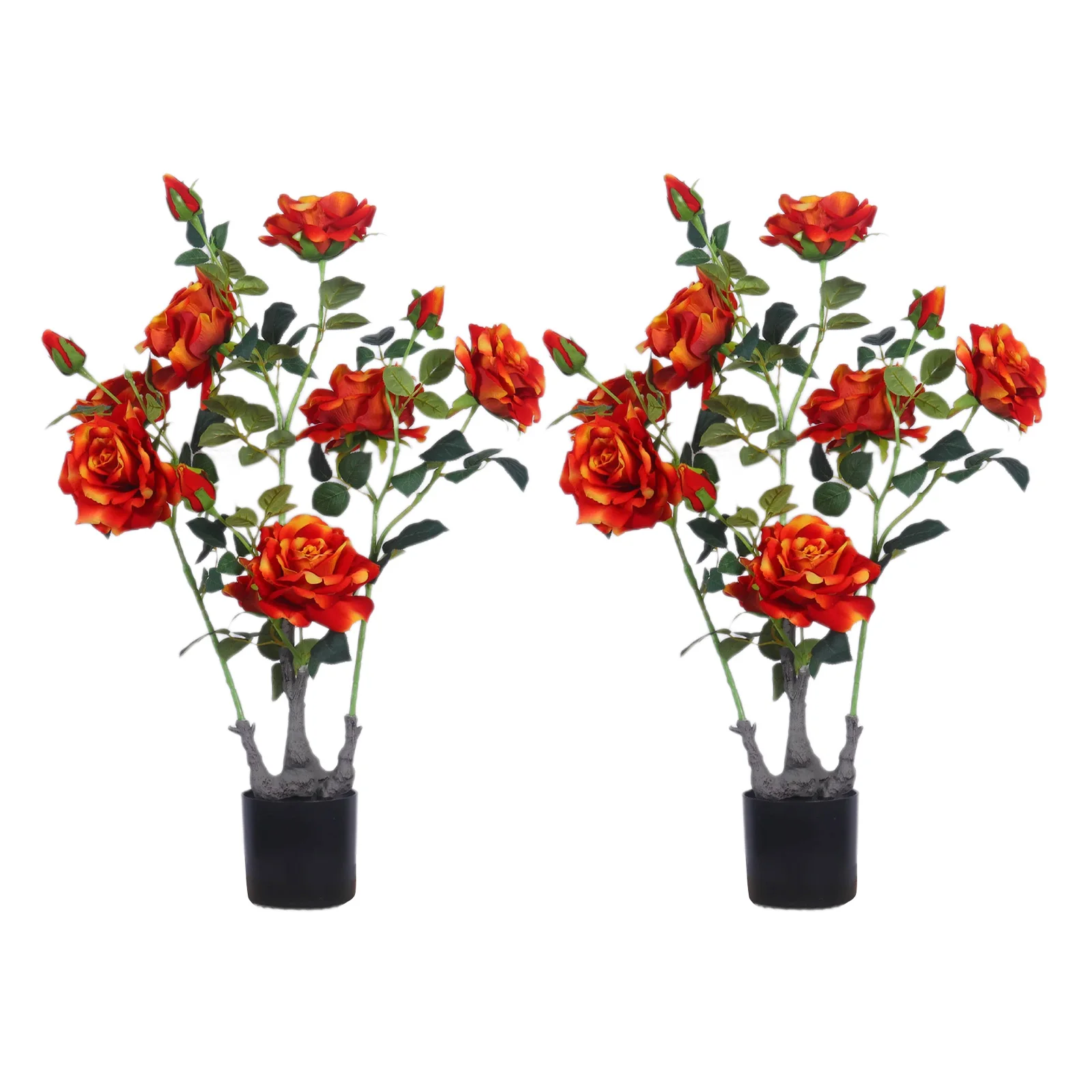 2Pcs Artificial Peony Trees Faux Peony Tree Artificial Peony Flower Tree in Pot Fake Plant for Office Home Kitchen Decor 70cm - Image 8
