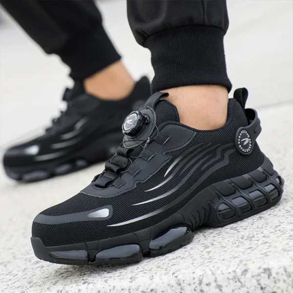 Rotating Button Steel Toe Safety Shoes Men Anti-smash Anti-puncture Work Shoes Breathable Sport Shoes Security Protective Boots - Image 2