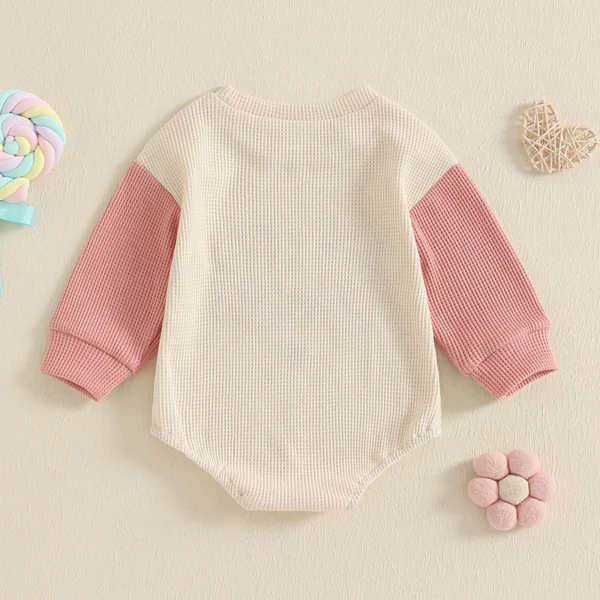 Newborn Baby Girl Clothes Long Sleeve Aunties Bestie Embroidery Romper Waffle Bodysuit Shirt Fall Outfits - Image 2