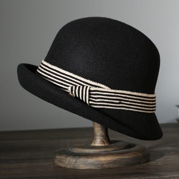 Elegant Rolled Brim Wool Fedoras Classic British Style Felt Hats Vintage Foldable Cloche Hats For Women Autumn & Winter - Image 7