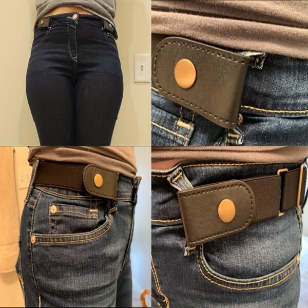 4pcs No Buckle Stretch Belt Adjustable Unisex Belt Invisible Elastic Belt For Men Women Jeans Pants Skirts - Image 3