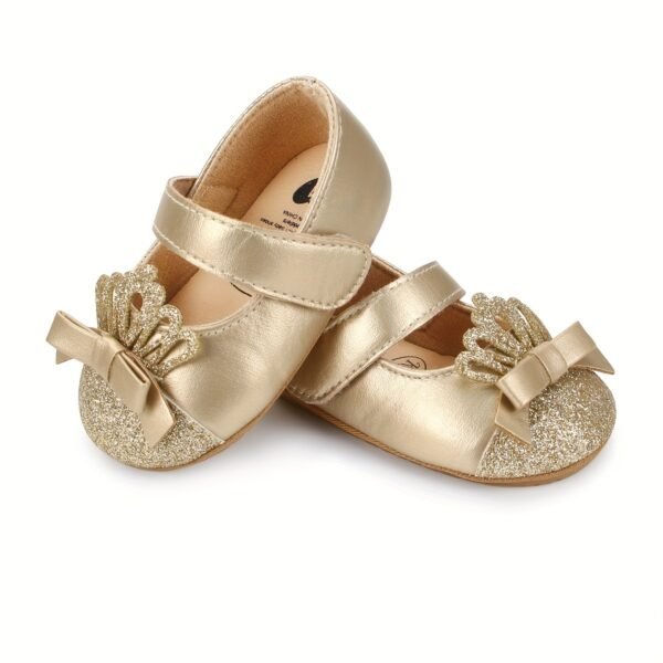 Trendy Sequin Crown Mary Jane Shoes for Baby Girls - Comfortable, Lightweight, Non-Slip, Soft Flat Sole, Elegant Design for Indoor Outdoor Party, Spring and Autumn - Breathable, Easy to Wear, Adorable Fashion Statement - Image 9