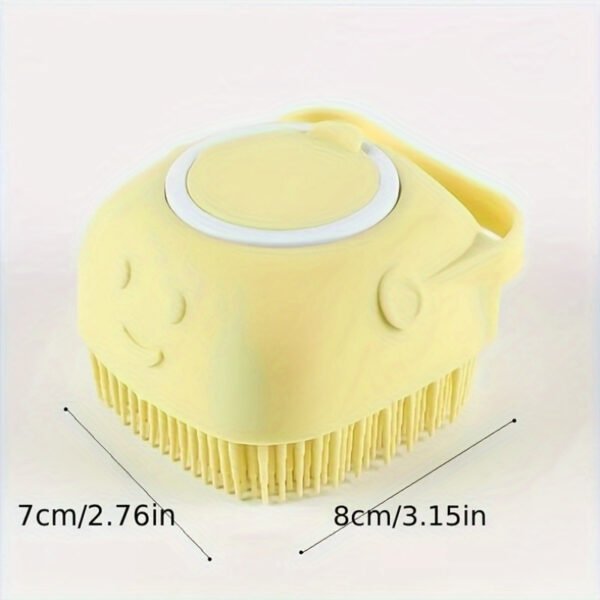 1pc Pet Shampoo Brush, Silicone Massage Rubber Bath Comb With Shampoo Storage For Dog & Cat Grooming Tool - Image 2