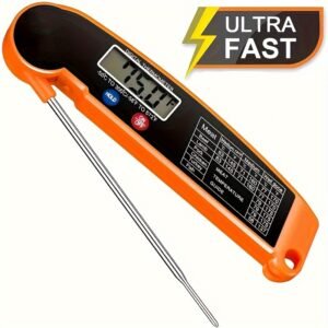 1pc Fast-Reading Digital Meat Thermometer, WEBBQ ABS Food Temperature Gauge with Hold Function, Single-Use, for Grilling BBQ, Kitchen Cooking, Adult - AAA Battery Operated (Batteries Not Included)