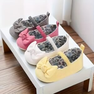 Adorable Bowknot Mary Jane Shoes - Comfortable, Lightweight, Non-Slip, Soft Flat Sole Shoes for Baby Girls, Perfect for Indoor, Outdoor, Party, Spring, and Autumn Occasions