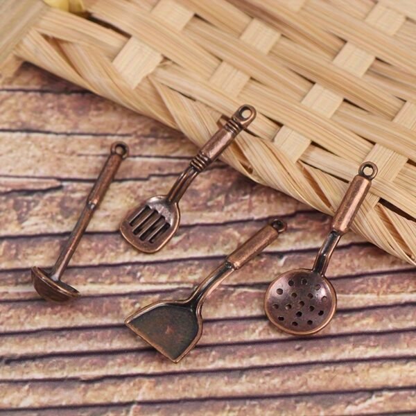 5pcs/set Deluxe Dollhouse Miniature Kitchen Utensil Set - Includes Shovel, Soup Spoon, Storage Holder for Simulation Cooking - Perfect for DIY Miniature Kitchen Decoration - Image 3