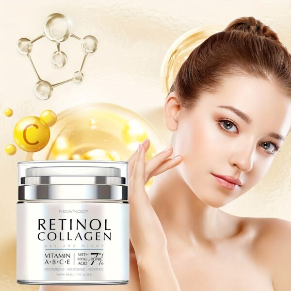 1.69oz Retinol Cream For Face Night And Day, Skin Cream With Retinol Collagen Face Cream, Vitamin C Moisturizer, Retinol Moisturizer For Face Sensitive Skin - Image 2
