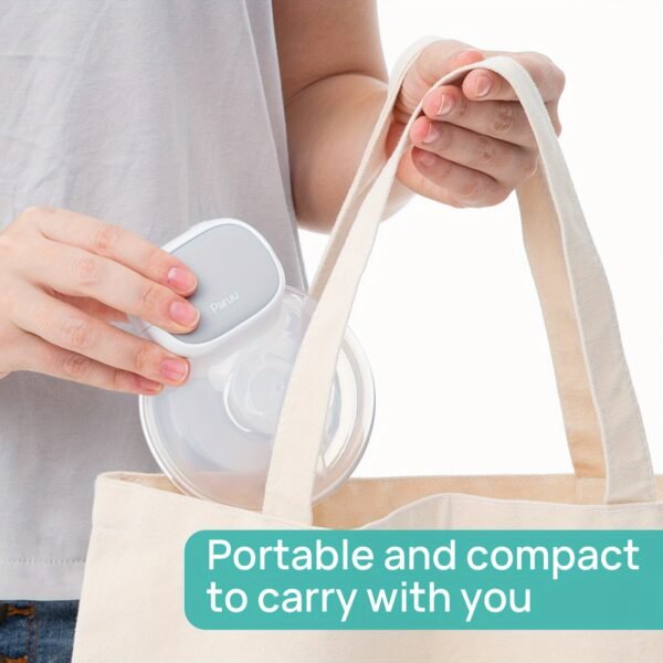 Hands Free Breast Pump, Paruu LED Display Electric Wearable Breast Pump X1, 2 Mode & 9 Levels Adjustable For Breastfeeding Moms Pumping, Low Noise & Painless Portable Breast Pump, 24mm Gray - Image 5