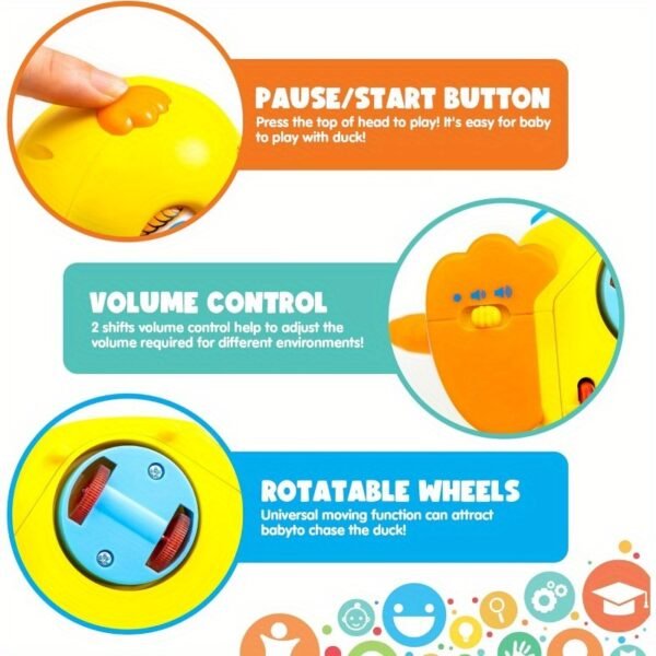 Musical Toys For Toddlers 1 2 3 Year Old, Baby Toys Duck, Dancing Walking Duck Toy With Music And Lights, Kids' Musical Instruments, Light Up Learning Toys, Learning Toy For Baby Kids - Image 6