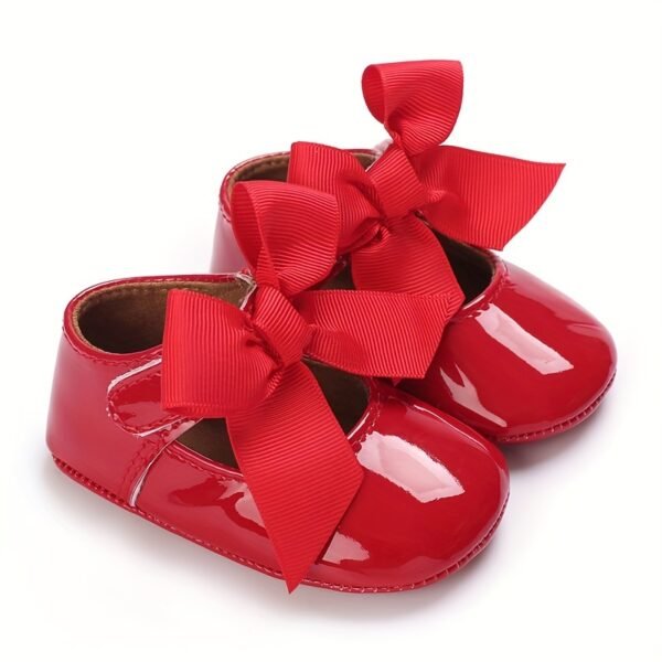 Trendy Elegant Bowknot Mary Jane Shoes For Baby Girls, Comfortable Lightweight Non Slip Soft Flat Sole Shoes For Indoor Outdoor Party, Spring And Autumn - Image 10