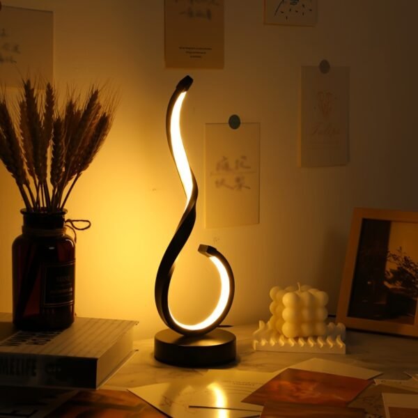 1pc Modern USB Three-Color Dimming Iron Table Light, Simple Desktop Decorative Lamp with Adjustable Brightness - Image 6