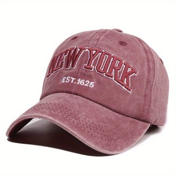 1pc Unisex New York Embroidery Baseball Cap, Vintage Washed Distressed Hats For Women & Men - Image 6