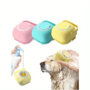 1pc Softness Silicone Pet Brush, Modern Multifunctional Dog Hair Massage Bath Brush For Home