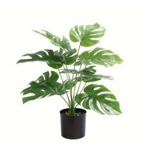 1pc, Fake Plants Large Tropical Palm Tree, Artificial Monstera Faux Plant Tree, Suitable For Indoor Outdoor Home Office Garden Decoration, Aesthetic Room Decor, Bedroom Decor, Home Decor