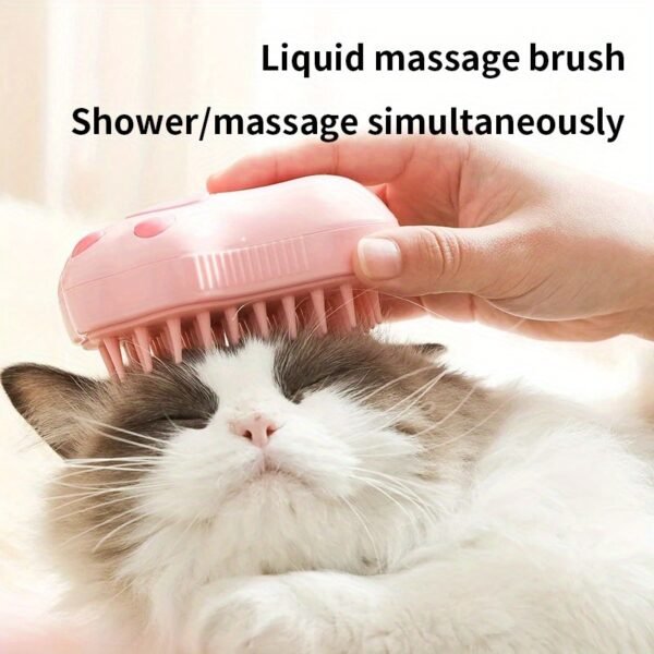 3-in-1 Pet Brush: Electric Steam Brush, Comb, and Massage Tool for Cats and Dogs - USB Charging, 36V or Less Voltage, Silicone Brush Heads - Image 5