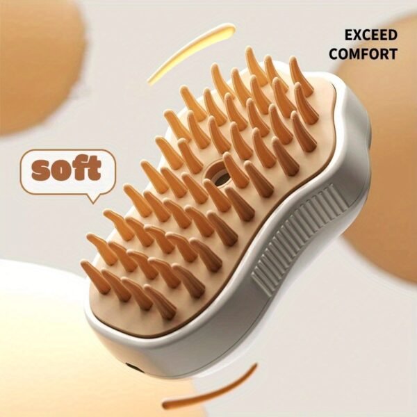 3-in-1 Pet Brush: Electric Steam Brush, Comb, and Massage Tool for Cats and Dogs - USB Charging, 36V or Less Voltage, Silicone Brush Heads - Image 8