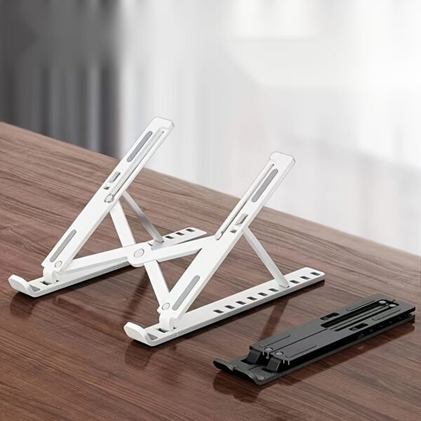 Adjustable & Portable Laptop Stand - Foldable, Cooling Base For Desktops And Tablets, Durable Abs, 10-Position Height - Image 2