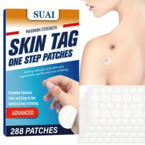 Maximum Strength Skin Tag Cover Patches, 288 Count, Salicylic Acid Skincare Formula With Tea Tree, Calendula, Cica, Castor & Argan Oil, Safe & Gentle Care For Warts, Moles, Corns - Non-Comedogenic & Easy To Apply For Hands, Knees & Feet