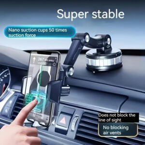 360-Degree Adjustable Car Cup Holder & Laptop Stand With Triangular Base And Tilt Bar - Ideal For Phones And Tablets