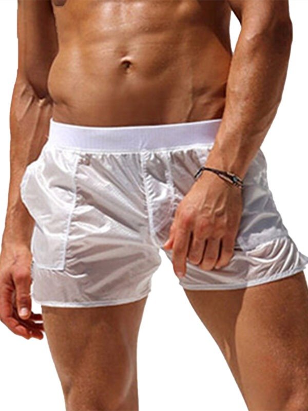 Elastic Waist Summer Beach Shorts - Men Swimming Trunks Swimwear with Pockets - Casual Short Pants - Image 6