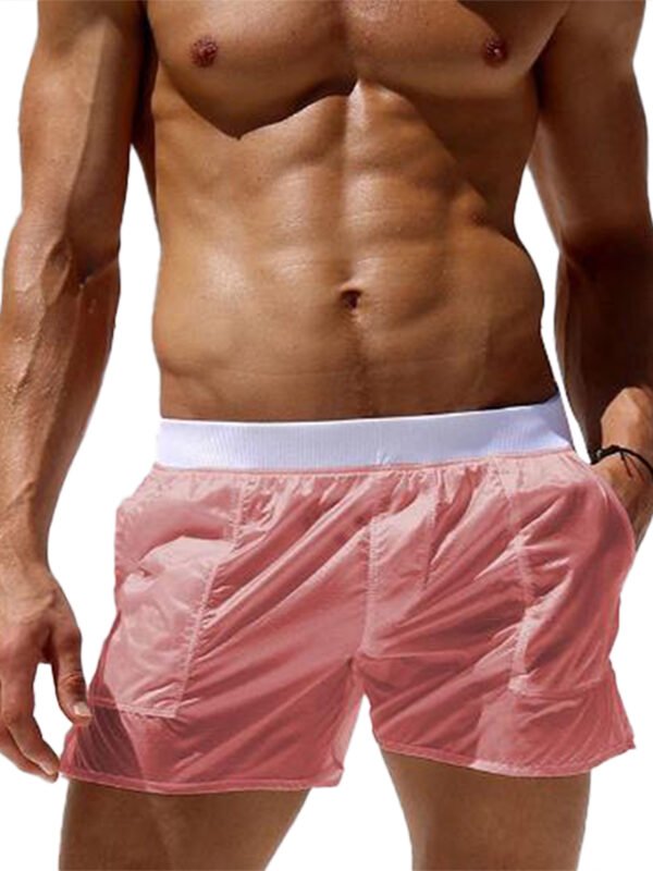 Elastic Waist Summer Beach Shorts - Men Swimming Trunks Swimwear with Pockets - Casual Short Pants - Image 4