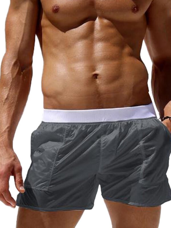 Elastic Waist Summer Beach Shorts - Men Swimming Trunks Swimwear with Pockets - Casual Short Pants - Image 3