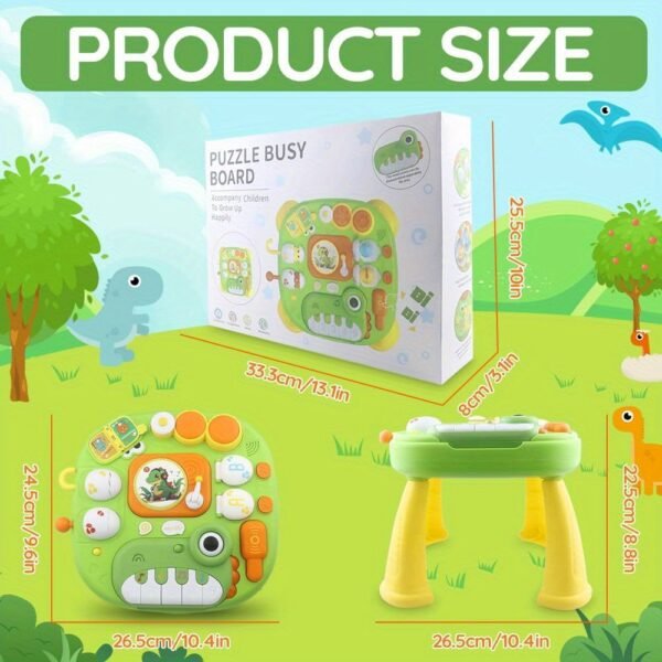 Baby Activity Table Learning Table with Pop-Up Toy for Early Education and Fun (Dinosaur), Baby Standing Activity Center, Multifunctional Educational Game Table - Musical Toys & Baby Standing Activity Center, Birthday Gift Baby Toys gift box Dinosaur pian - Image 9