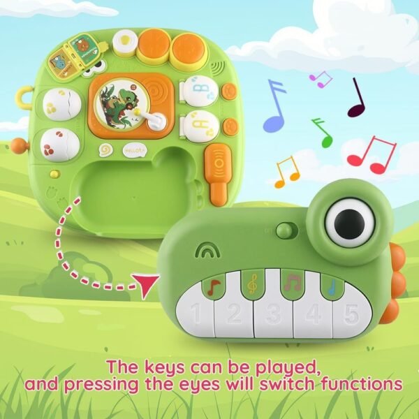 Baby Activity Table Learning Table with Pop-Up Toy for Early Education and Fun (Dinosaur), Baby Standing Activity Center, Multifunctional Educational Game Table - Musical Toys & Baby Standing Activity Center, Birthday Gift Baby Toys gift box Dinosaur pian - Image 5