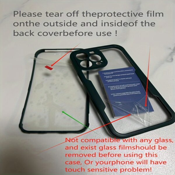 360 Full Body Front+Back Clear Case For iPhone 13 14 11 12 Pro Max XS  15 Plus Luxury Bumper Shockproof Back Cover - Image 4