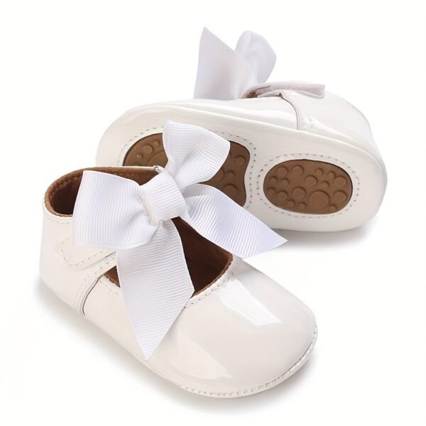 Trendy Elegant Bowknot Mary Jane Shoes For Baby Girls, Comfortable Lightweight Non Slip Soft Flat Sole Shoes For Indoor Outdoor Party, Spring And Autumn - Image 8