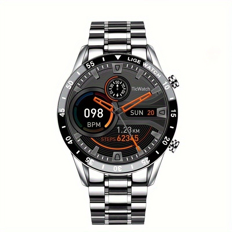 LIGE 2023 Full Circle Touch Screen Steel Band Call Man Smart Watch Waterproof Sports Activity Fitness Smartwatch For Men - Image 5
