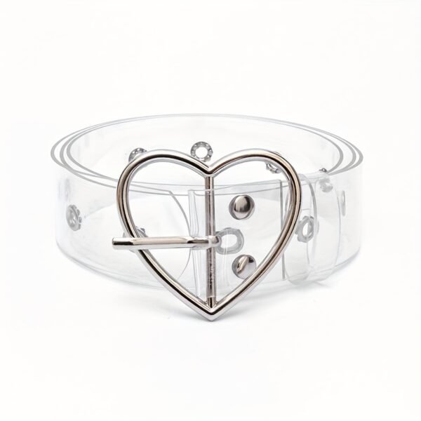 Stylish Heart Buckle Waist Belt - Transparent, Hollow Out, Eyelet Design, Adjustable, Casual, Chic - Decorative Dress Girdle for Women, Jeans Pants Accessories - Image 7