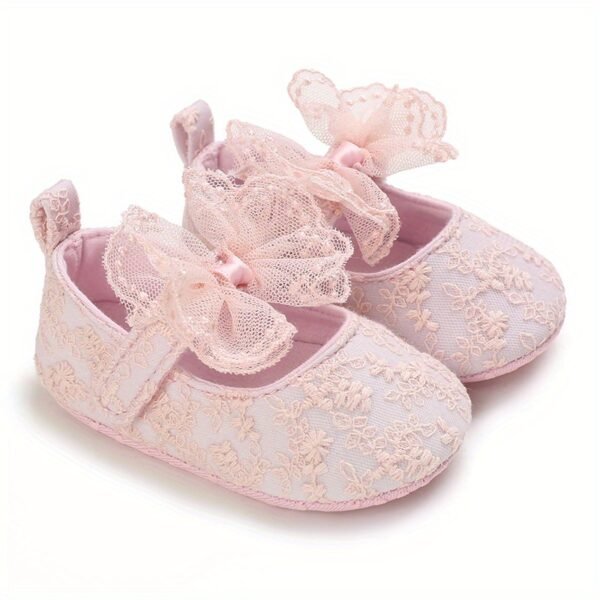 Adorable & Breathable Lace Bow Tie Mary Jane Shoes for Baby Girls - Assorted Colors! - Image 14