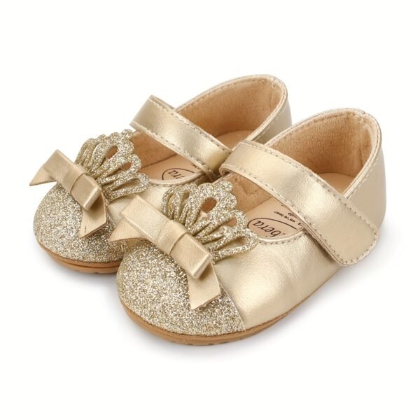 Trendy Sequin Crown Mary Jane Shoes for Baby Girls - Comfortable, Lightweight, Non-Slip, Soft Flat Sole, Elegant Design for Indoor Outdoor Party, Spring and Autumn - Breathable, Easy to Wear, Adorable Fashion Statement - Image 11