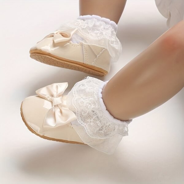 Cute Bowknot Mary Jane Shoes For Baby Girls Toddler, Comfortable Non Slip Soft Flat Sole Shoes For Indoor Outdoor Walking, All Seasons - Image 15